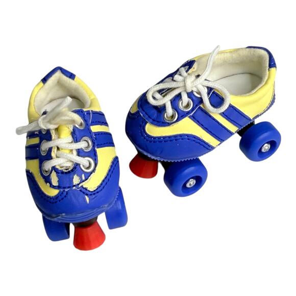 American Girl Doll Julie Roller Skates Blue Yellow Shoes Skates Accessories Set2 - Picture 1 of 7